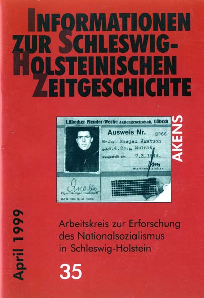 ISHZ 35 Titelbild: Firmenausweis eines Zwangsarbeiters, Lbeck 1944