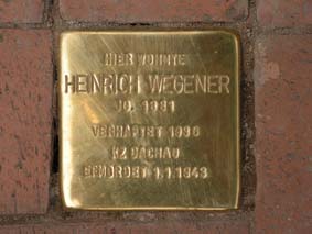 Stolperstein fr Heinrich Wegener, Kiel
