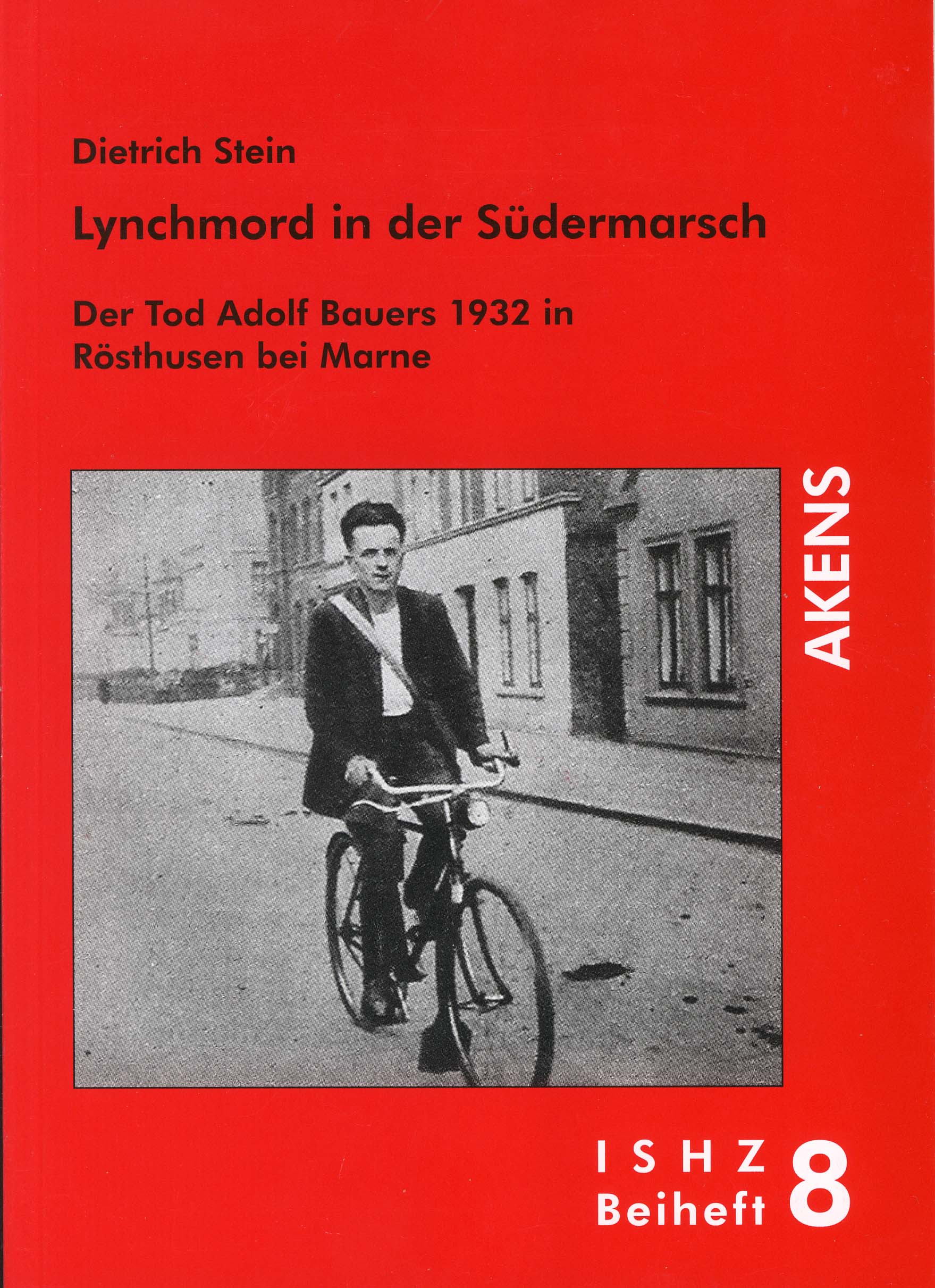 Das Bild zeigt das Titelbild des Beiheftes. Darauf Adolf Bauer, der mit einem Fahrrad durch eine Straße fährt.